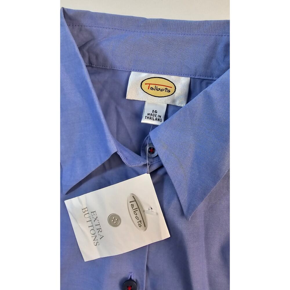 NWT talbots sz 16 chambray blue long sleeve Career business casual button up NEW - Picture 6 of 8